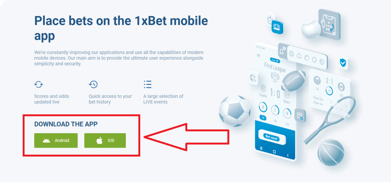 1xBet app download